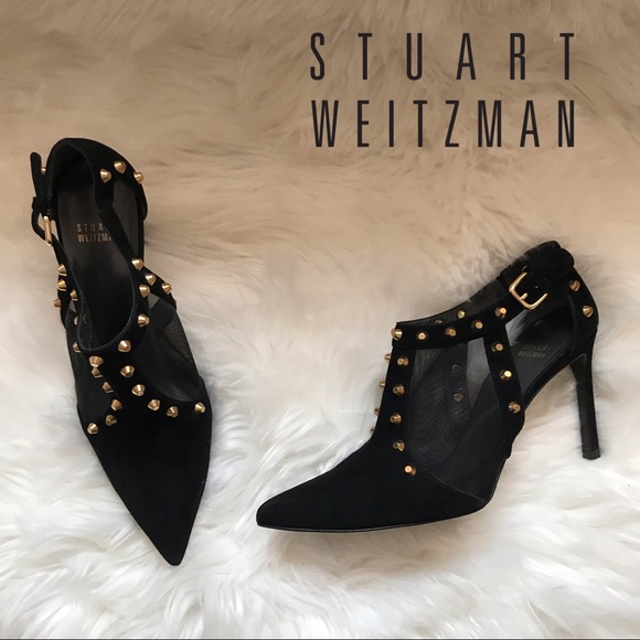 Stuart Weitzman Shoes - Stunning Stuart Weitzman Studded Suede Mesh Shoes